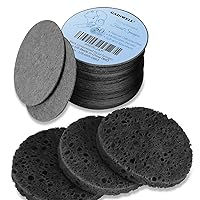 50-Count Black Compressed Facial Sponges for Daily Facial Cleansing and Exfoliating, 100％ Natural Cosmetic Spa Sponges for Makeup Remover, Reusable