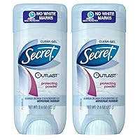 Secret Outlast Antiperspirant & Deodorant Clear Gel, Protecting Powder 2.7 oz (Pack of 2)
