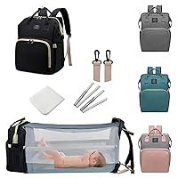 Diaper Bag with Changing Station,Diaper Bag Backpack,7 in 1 Travel Diaper Bag,Mommy Bag With USB Charging Port (Black)