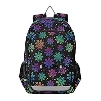 ALAZA Rainbow Snowflakes Stars Laptop Backpack Purse for Women Men Travel Bag Casual Daypack with Compartment & Multiple Pockets
