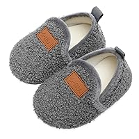 L-RUN Toddler Boys Girls House Slippers Indoor Home Shoes Warm Socks for Kids