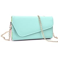 Clutch Wallet with Wristlet and Crossbody Strap for Smartphones or Phablets up to 5.7 Inch - Carrying Case - Frustration-Free Packaging - Teal and Pink
