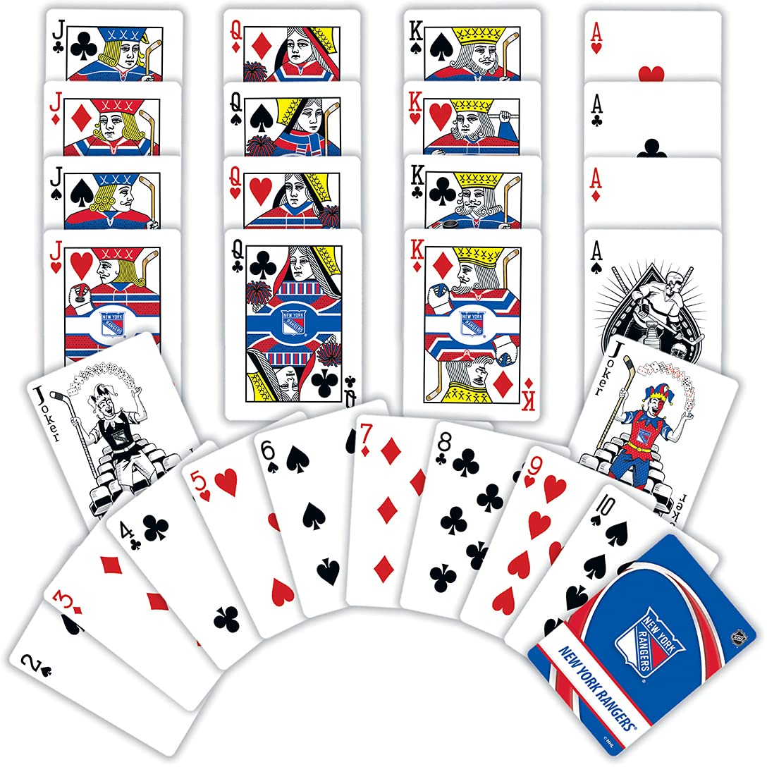 MasterPieces Family Games - NHL New York Rangers Playing Cards - Officially Licensed Playing Card Deck for Adults, Kids, and Family
