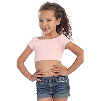 Kurve Girl’s Crop Top Tee – Seamless Casual Short Sleeve Summer Kids Cropped T Shirt UV Protective Fabric UPF 50+ Made in USA