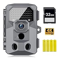 Trail Camera - 4K 48MP Game Camera with Night Vision 0.1s Trigger Motion Activated, IP66 Waterproof 120° Wide Angle Hunting Deer Camera with 50pcs No Glow LEDs for Wildlife Monitoring