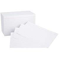 Amazon Basics Ruled Lined Index Note Cards, 500 Count, 5 Pack of 100, White, 5 in x 8 in