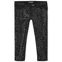 The Children's Place Girls' Glitter French Terry Jeggings