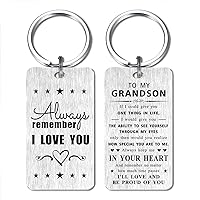 Valentines Day Gifts for Grandson- Happy Valentines Keychain for Teen Grandson from Grandparents