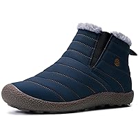 Eagsouni Womens Mens Snow Boots Winter Shoes Slip On Ankle Booties Anti-Slip Water Resistant Fully Fur Lined Outdoor Sneakers