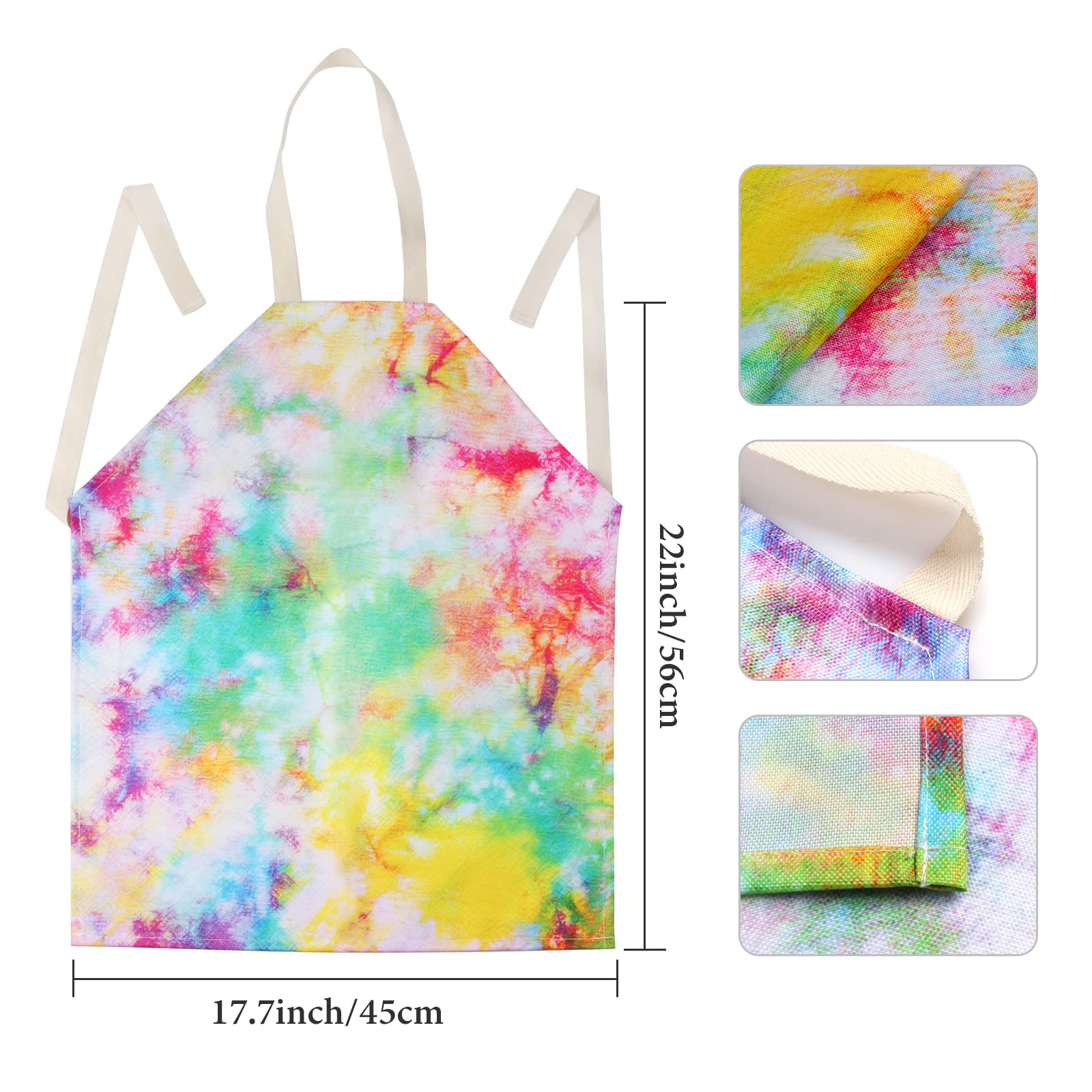 Keymall Kids Artist Costume Accessories Set Painter Dress-Up with Beret Hat Tie Dye Apron for Halloween Career Day Costume