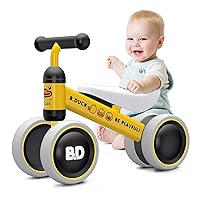 Ancaixin Baby Balance Bikes for 1 Year Old Boy Girl, Best First Birthday Gifts for Toddler from Standing to Running, Riding Toys for 1+ Years Old, No Pedal Infant 4 Wheels Baby Bicycle