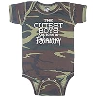 The Cutest Boys Are Born In February Funny Baby Boy Bodysuit Infant