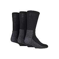 Mens 3 Pairs Workforce Workwear Boot Socks Black 7-12 us WFH0090