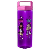 Silver Buffalo Bratz Doll Star Set Plastic Square Water Bottle with Lid, 25 Ounces