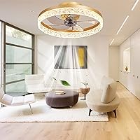 Nalezuns LED Ceiling Fan with Lighting, 30 W Dimmable (3000 K-4000 K-6500 K) Ceiling Light with Fan, App and Remote Control Lamp for Living Room, Bedroom, Dining Room (50 x 16.5 cm)