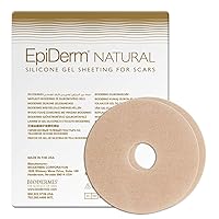 Epi-Derm Silicone Gel Sheet for Scars, Ideal for Areola Reconstruction and Breast Augmentation Surgery, Can be Cut to Size, Breast Reduction Scar Care -1 Pair, Natural