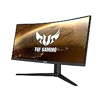 TUF 34 Inch Curved Gaming Monitor - WQHD (3440x1440), 165Hz, 1ms, Extreme Low Motion Blur, FreeSync Premium, Eye Care, Height Adjustable, DisplayHDR 400, DisplayPort, HDMI, USB - VG34VQL1B