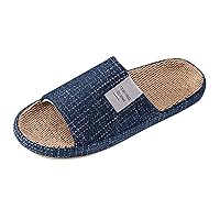 Dudes Slippers for Men Men House Shoes Home Slippers Flip Flops Flax Slippers Indoor Outdoor Slippers for Men