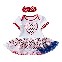 Toddler Girl Set Summer Clothes Set Outfit Baby Girl Romper+Star Tutu Skirt+Sequin Headband 2x Dress