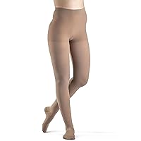 SIGVARIS Women’s DYNAVEN Open Toe Pantyhose 30-40mmHg - Light Beige - Medium Short