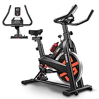 Stationary Exercise Bike with 8 Resistance Settings - Indoor Cycling Bike for Home, Exercise Equipment with Screen, Workout Cycling, Phone Holder - Max Weight 275lbs