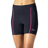 Terry Bike Shorts Women Padded, Bella Cycling Short Shorts 5 Inch Black Cycling Shorts for Women with Padding Silicone Leg