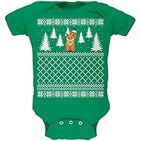 Animal World Baby Bodysuit Christmas Romper, Babies Xmas Outfit, Cute Short Sleeve One Piece with Fun Snowflake Fox Print