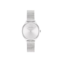Calvin Klein Women's Quartz Analog Watch with Silver Stainless Steel Mesh Band - 25200058, strip