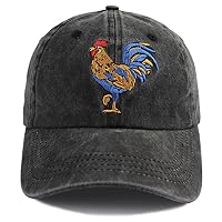 Funny The Farm Animals Rooster Hats, Adjustable Cotton Embroidered Chicken Dad Baseball Caps
