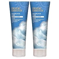 Desert Essence Fragrance Free Conditioner, 8.0 fl. oz - Pack of 2 - Gluten Free, Vegan, Paraben Free - Daily Use Pure and Gentle Conditioner with Jojoba Oil, Sunflower Oil and Organic Green Tea
