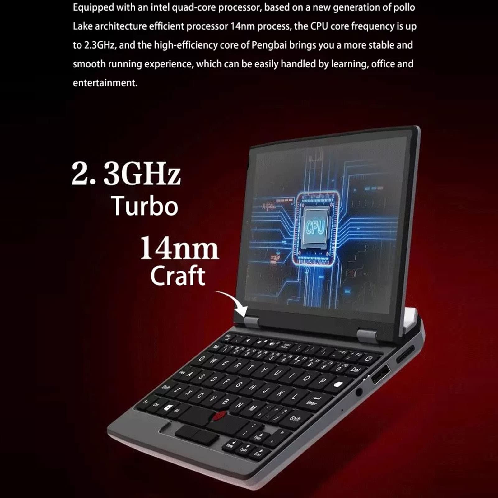 Mini Portable Laptop | Mini Personal Computer Notebook with 7 Inch Touch Screen | 12GB RAM & J4105 CPU | 2.4G/5G Dual Band WiFi | Full Size Keyboard | Support Windows 10, 11 (12G+128G)