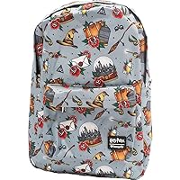 Loungefly x Harry Potter Relics Tattoo Allover-Print Backpack (Multicolored, One Size)