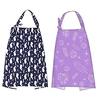 UHINOOS 2Pack Nursing Cover for Breastfeeding Blue and Purple
