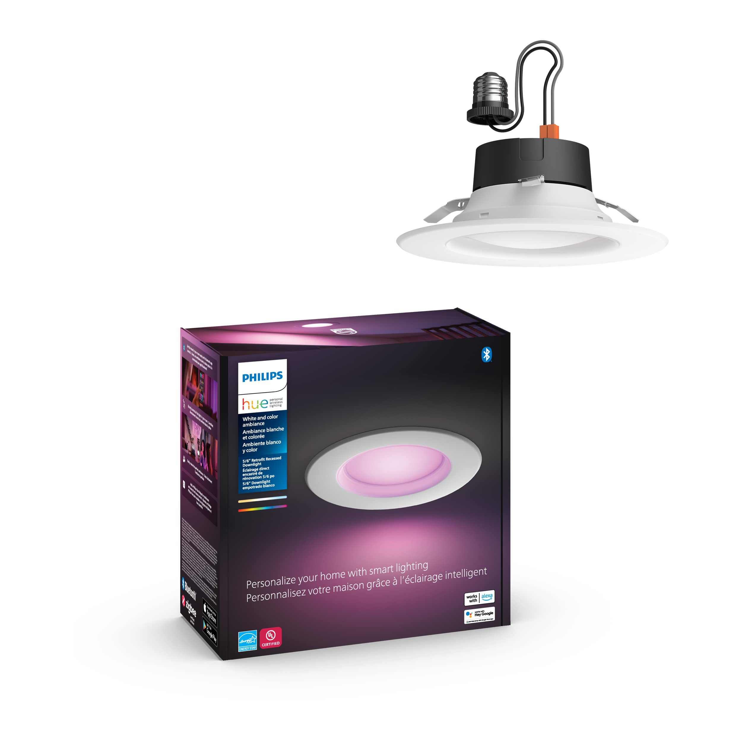 Philips Hue White and color Ambiance Extra Bright High Lumen Dimmable LED Smart Retrofit Recessed 6