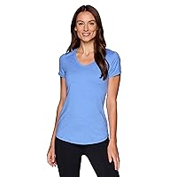 RBX Running Shirt for Women, Short Sleeve Buttery Soft Lightweight Space Dye V-Neck T-Shirt