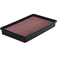Engine Air Filter: Reusable, Clean Every 75,000 Miles, Washable, Replacement Car Air Filter: Compatible with 2013-2019 Ford/Lincoln (Edge, Fusion, Galaxy, Mondeo, S-Max, Continental, MKZ), 33-5000