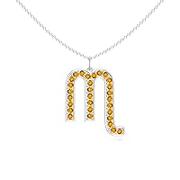 Scorpio Zodiac Pendant Necklace for Women Girls, in Sterling Silver / 14K Solid Gold/Platinum