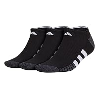 adidas Men's Cushioned No Show Socks Low Profile with Arch Compression (3-Pair)