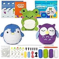 Melairy Crochet Kit for Beginners, Beginner Crochet Kit for Adults and Kids with Step-by-Step Video Tutorials, Crochet Yarns and Hook, DIY Knitting Kit for Beginners