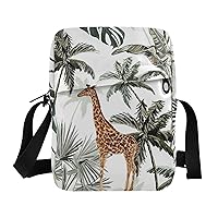 Giraffe Zebra Messenger Bag for Women Men Crossbody Shoulder Bag Crossbody Handbags Casual Small Shoulder Bags with Adjustable Strap for Phone Passport