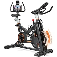 Exercise Bike, WENOKER Magnetic Resistance/Brake Pad Stationary Bike for Home, Indoor Bike with Silent Belt Drive, Heavy Flywheel, Comfortable Seat Cushion and Upgraded LCD Monitor