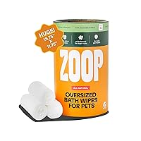 XL Pet Wipes for Dogs & Cats – Thick, Huge Bath Wipes for Cleaning, Deodorizing, Conditioning, Wet Dog Wipes for Paws, Butt, Ear, Eye, Face, Whole Body, with Nanosilver-10 Count