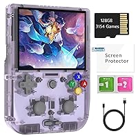 RG405V Retro Handheld Game Console , Unisoc Tiger T618 Android 12 System 4.0 Inch IPS Touch Screen Support 5G WiFi Bluetooth 5.0 with 128G TF Card 3172 Games 5500mAh Battery (Purple)