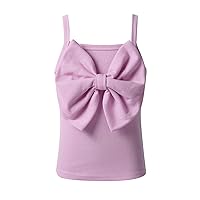 CHICTRY Baby Little Girls Fashion Solid Color Ribbed Knitted Camisole Tank Tops Undershirts with Oversized Bowknot
