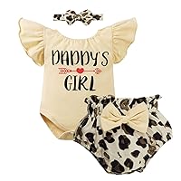 Baby Girl Clothes Infant Summer Outfits Ruffle Sleeve Romper and Shorts Pants Set with Headband Cute Baby Clothes Girl