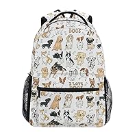 ALAZA Cute Doodle Dog Print Animal Large Backpack for Kids Boys Girls School Student Personalized Laptop iPad Tablet Travel School Bag with Multiple Pockets