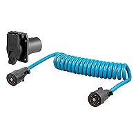 CURT 57284 8-Foot Flat Towing 7-Way RV Blade Wiring Extension Harness and USCAR Socket for Dinghy Vehicle, Blue