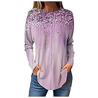 Women's Tunic Tops for Leggings Lightweight Long Sleeve Blouses Plus Size 2024 Tops Cute Summer Crewneck Shirts