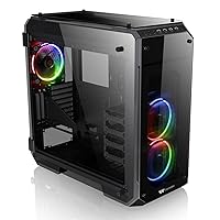 View 71 RGB 4-Sided Tempered Glass Vertical GPU Modular E-ATX Gaming Full Tower Computer Case CA-1I7-00F1WN-01 , Black