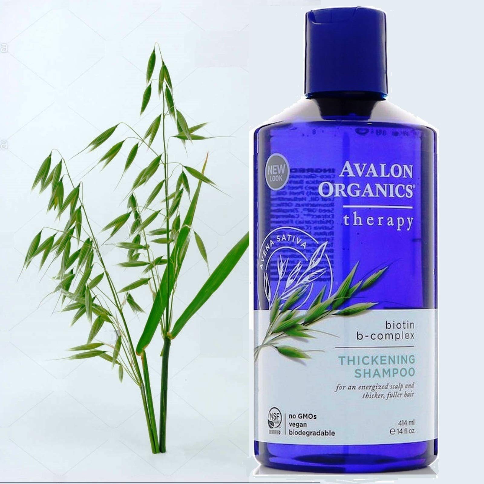 Avalon Organics, Thickening Shampoo, Biotin B-Complex Therapy, 14 fl oz (414 ml)